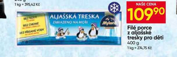 Mylord Filé porce z aljašské tresky pro děti 400 g