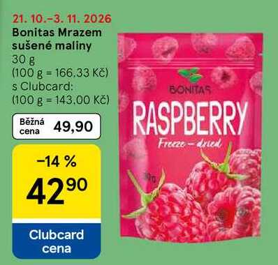 Bonitas Mrazem sušené maliny, 30 g 
