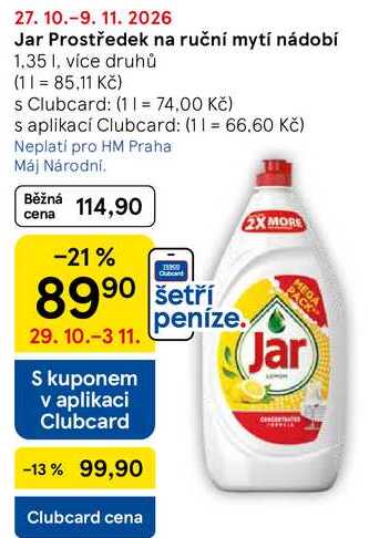 Jar Prostředek na ruční mytí nádobí, 1.35 l
