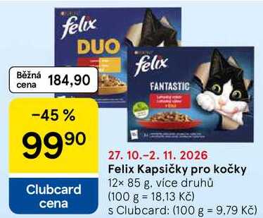 Felix Kapsičky pro kočky, 12x 85 g, více druhů 