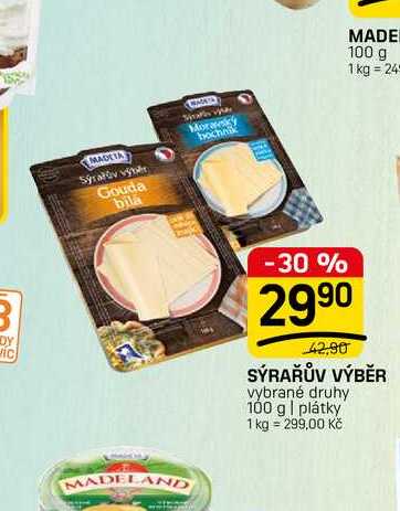 SÝRAŘŮV VÝBĚR vybrané druhy 100 g | plátky 