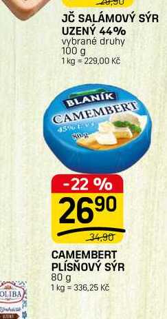 CAMEMBERT PLÍSŇOVÝ SÝR 80 g