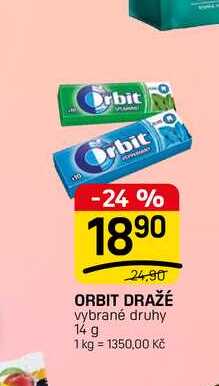 ORBIT DRAŽÉ vybrané druhy 14 g