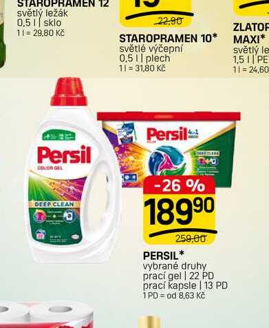 PERSIL* vybrané druhy prací gel | 22 PD prací kapsle | 13 PD FLOP TOP