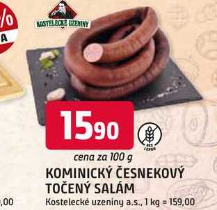 KOMINICKÝ ČESNEKOVÝ TOČENÝ SALÁM 100 g