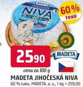 MADETA JIHOČESKÁ NIVA 60% tuku, 100g