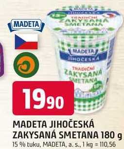 MADETA JIHOČESKÁ ZAKYSANÁ SMETANA 180 g 15% tuku