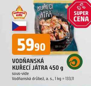 VODŇANSKÁ KUŘECÍ JÁTRA 450 g sous-vide 