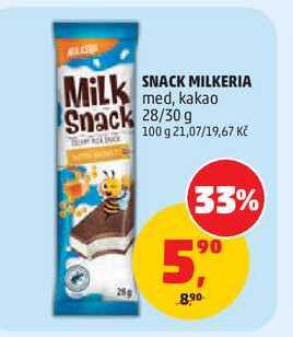 SNACK MILKERIA Milk med, kakao Snack, 28/30g