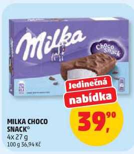 MILKA CHOCO SNACK, 4x 27 g