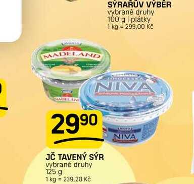 JČ TAVENÝ SÝR vybrané druhy 125 g