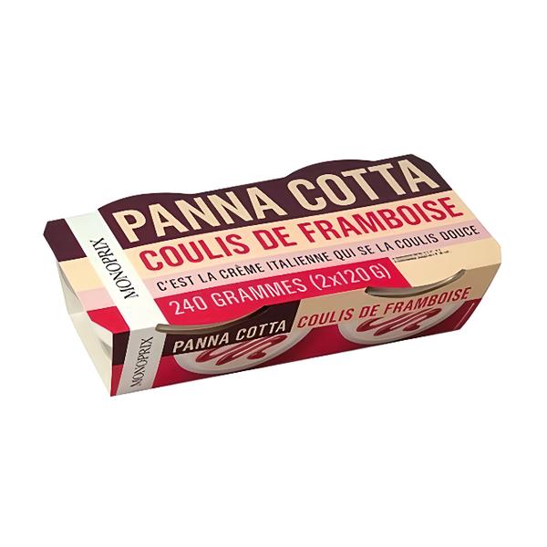 Monoprix Panna Cotta s malinami (2x 120 g)