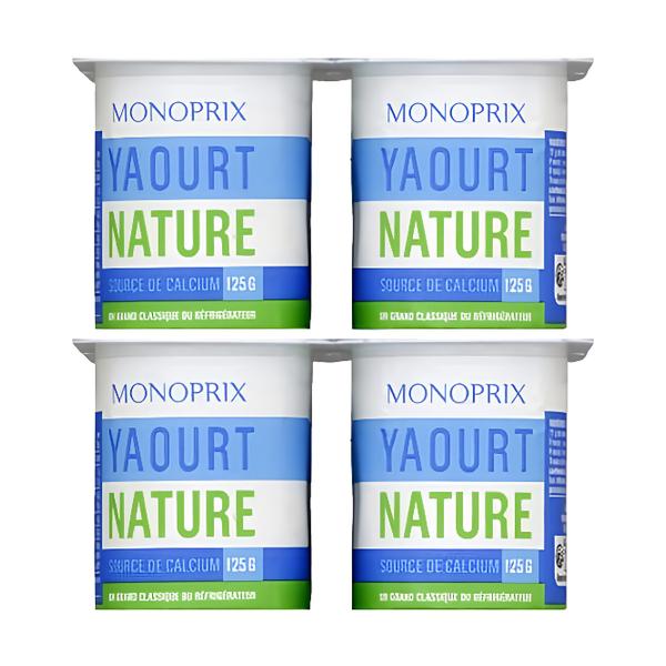 Monoprix Bílý jogurt (4x 125 g)