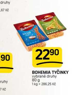 BOHEMIA TYČINKY vybrané druhy 80 g