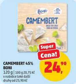 CAMEMBERT 45% BONI, 120 g 