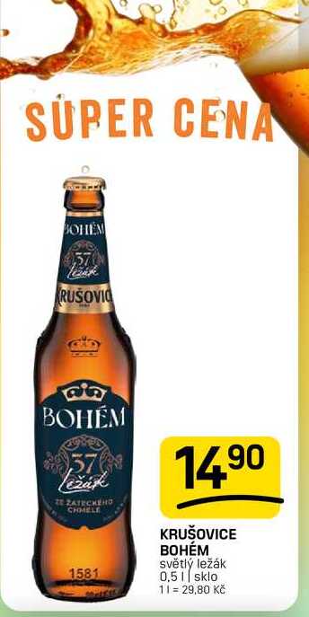 KRUŠOVICE BOHÉM světlý ležák 0,5l