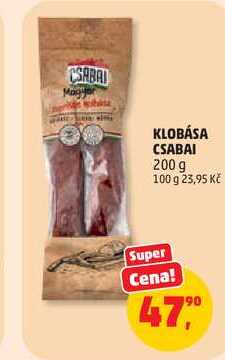 KLOBÁSA CSABAI, 200 g 