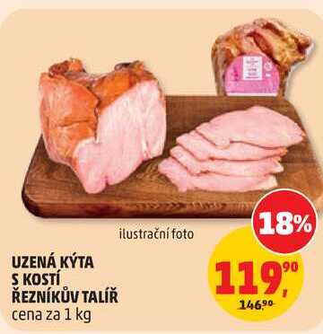 UZENÁ KÝTA S KOSTÍ ŘEZNÍKŮV TALÍŘ, 1 kg