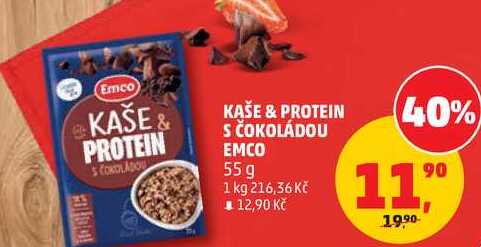 KAŠE & PROTEIN S ČOKOLÁDOU EMCO, 55 g