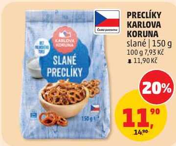 PRECLÍKY KARLOVA KORUNA slané, 150 g