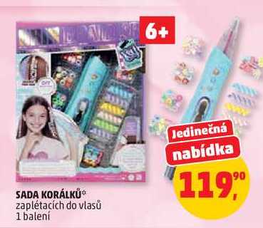SADA KORÁLKŮ zaplétacích do vlasů, 1 balení