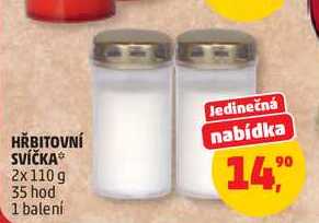 HŘBITOVNÍ SVÍČKA, 2x 110 g, 35 hod 