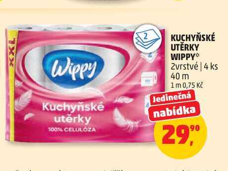 KUCHYŇSKÉ UTĚRKY WIPPY 2vrstvé, 4 ks 