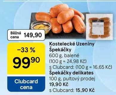 Kostelecké Uzeniny Špekáčky, 600 g, balené