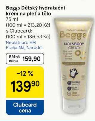 Beggs Dětský hydratační krém na pleť a tělo, 75 ml