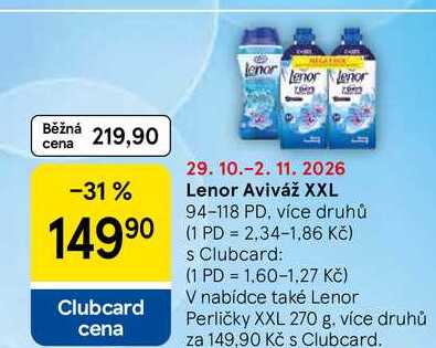 Lenor Aviváž XXL, 94-118 PD, více druhů Tesco