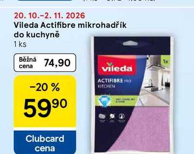 Vileda Actifibre mikrohadřík do kuchyně, 1 ks Tesco