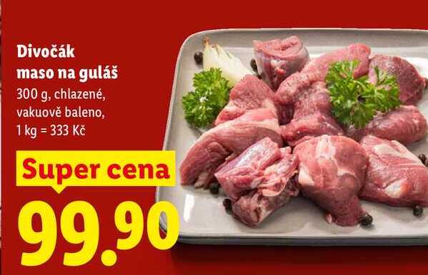 Divočák maso na guláš, 300 g, chlazené