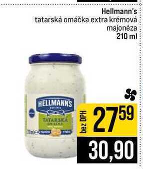 Hellmann's tatarská omáčka extra krémová majonéza 210 ml