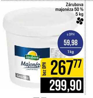 Zárubova majonéza 50% 5 kg