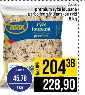 Arax premium rýže loupaná parboiled s indiánskou rýží 5 kg
