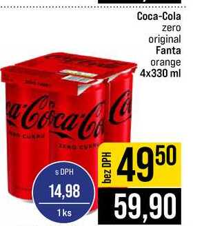 Coca-Cola zero original Fanta orange 4x330 ml