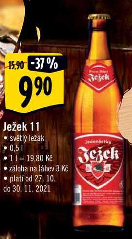 Ježek 11 světlý ležák, 0,5 l