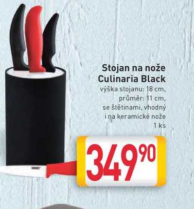Stojan na nože Culinaria Black výška stojanu: 18 cm průměr: 11 cm se štětinami, vhodný i na keramické nože 1 ks 