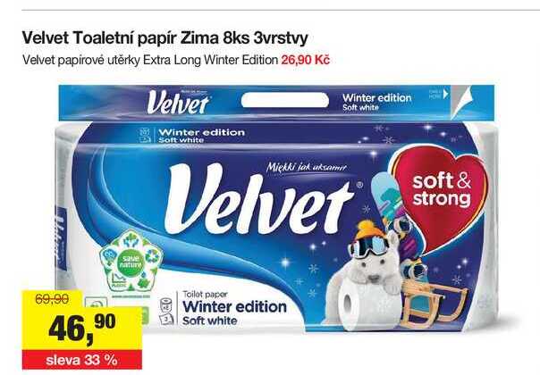 Velvet Toaletní papír Zima 8 ks 