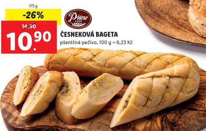 ČESNEKOVÁ BAGETA pšeničné pečivo, 175 g