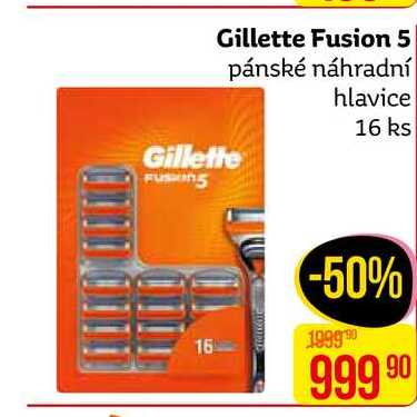 Gillette Fusion 5 pánské náhradní hlavice, 16 ks 
