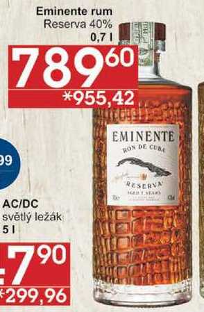 Eminente Reserva rum: recenze, nej cena - kde koupit 