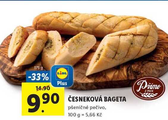 ČESNEKOVÁ BAGETA pšeničné pečivo, 175 g