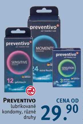PREVENTIVO lubrikované kondomy, různé druhy