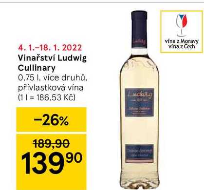 Vinařství Ludwig Cullinary 0.75 l