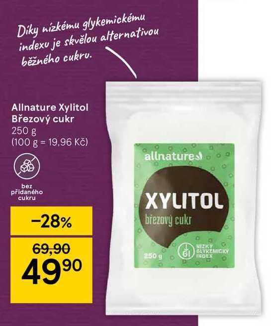 Allnature Xylitol Březový cukr 250 g
