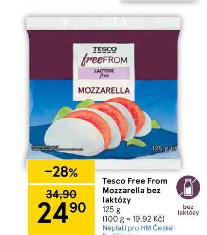 Tesco Free From Mozzarella bez laktózy 125 g