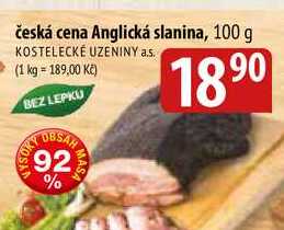 česká cena Anglická slanina, 100 g 