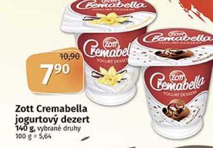 Zott Cremabella jogurtový dezert 140 g, vybrané druhy 