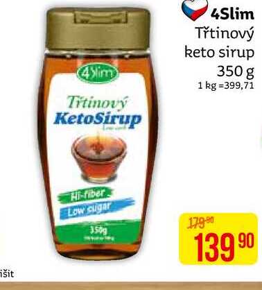 4Slim Třtinový keto sirup, 350 g